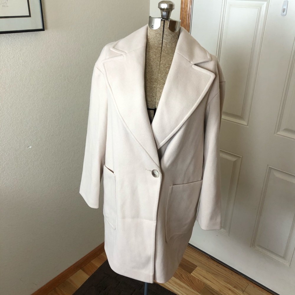 Topshop Light Beige Single-Button Coat
